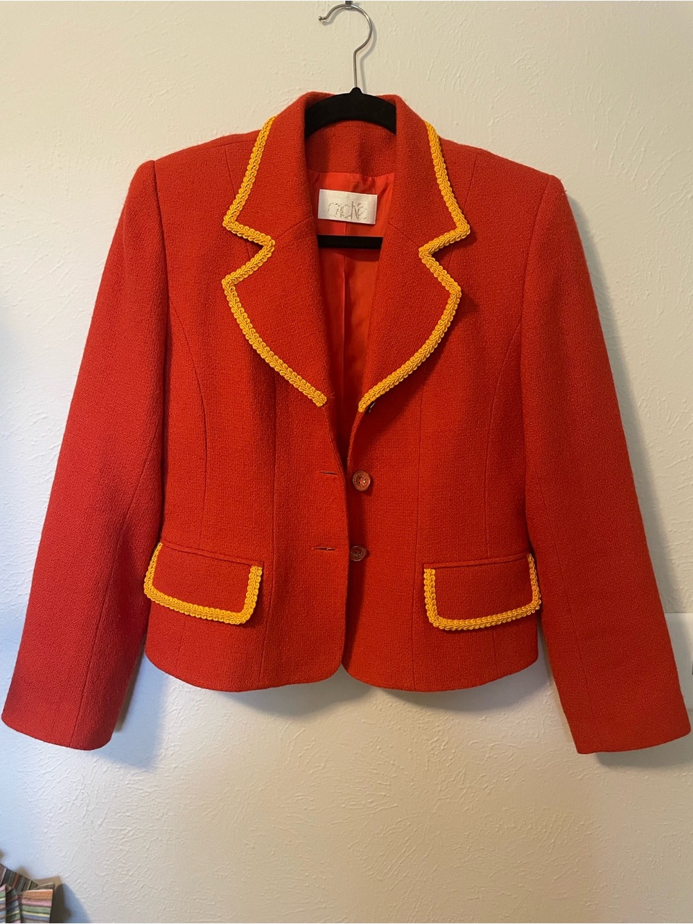 Cache Wool Autumn 🍂 Orange Crop Blazer Size 4/S